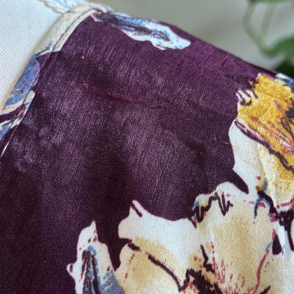 She + Sky Burgundy Floral Maxi Dress Size Small - Picture 9 of 9